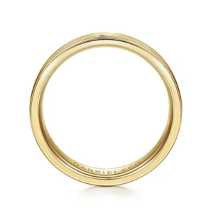 14K Gold 6mm – Satin Finish Polished Edges Men’s Wedding Band Gabriel 20