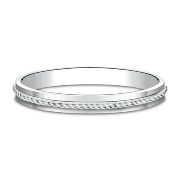 14K Gold 2mm - Rope Detailed Eternity Stackable Band - Image 7