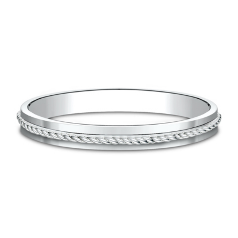 14K Gold 2mm – Rope Detailed Eternity Stackable Band Stackable 34