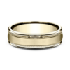 14K Gold 6.5mm – Satin Milgrain Men’s Wedding Band Benchmark 52
