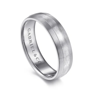 14K Two-Tone Gold 6mm – Satin Finish Men’s Wedding Band Gabriel 23