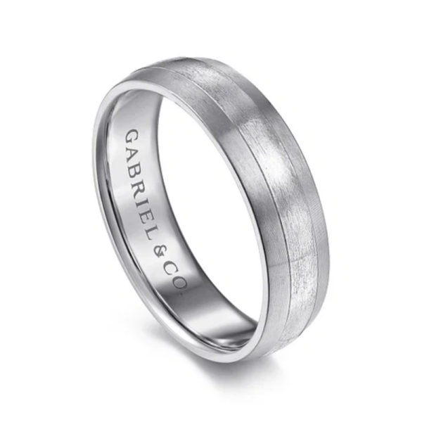 14K Two-Tone Gold 6mm - Satin Finish Men's Wedding Band - Image 10
