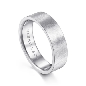14K Gold 6mm - Crosshatch Brushed Finish Men's Wedding Band