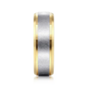 14K Two-Tone Gold 7mm – Diamond Scratch Beveled Men’s Wedding Band Gabriel 73