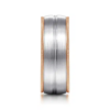 14K Two-Tone Gold 8mm – Grooved Center Milgrain Men’s Wedding Band Gabriel 47