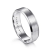 14K Gold 6mm – Satin Finish Beveled Edge Men’s Wedding Band Gabriel 80