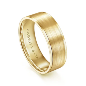 14K Gold 7mm - Satin Finish Men's Wedding Band