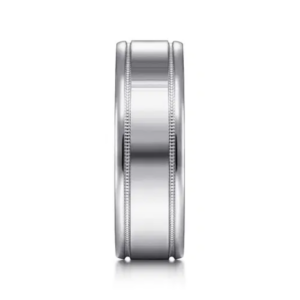 14K Gold 7mm – Milgrain Accented Men’s Wedding Band Gabriel 43