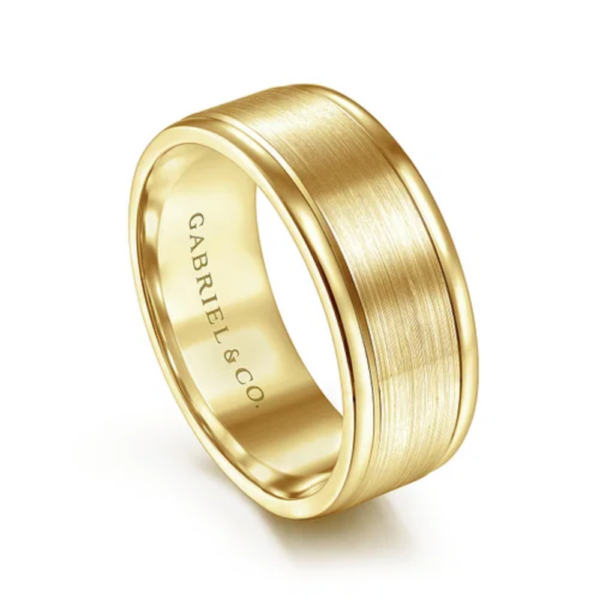 14K Gold 8mm - Satin Finish Men's Wedding Band - Image 6