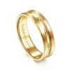 14K Gold 6mm – Satin Finish Carved Accents Men’s Wedding Band Gabriel 41