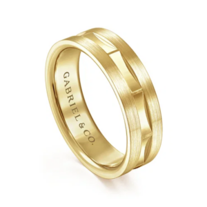 14K Gold 6mm - Brushed & Satin Interwoven Men's Wedding Band