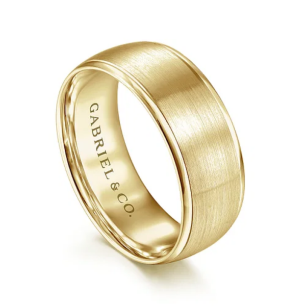 14K Gold 8mm - Satin Finish Men's Wedding Band - Image 10