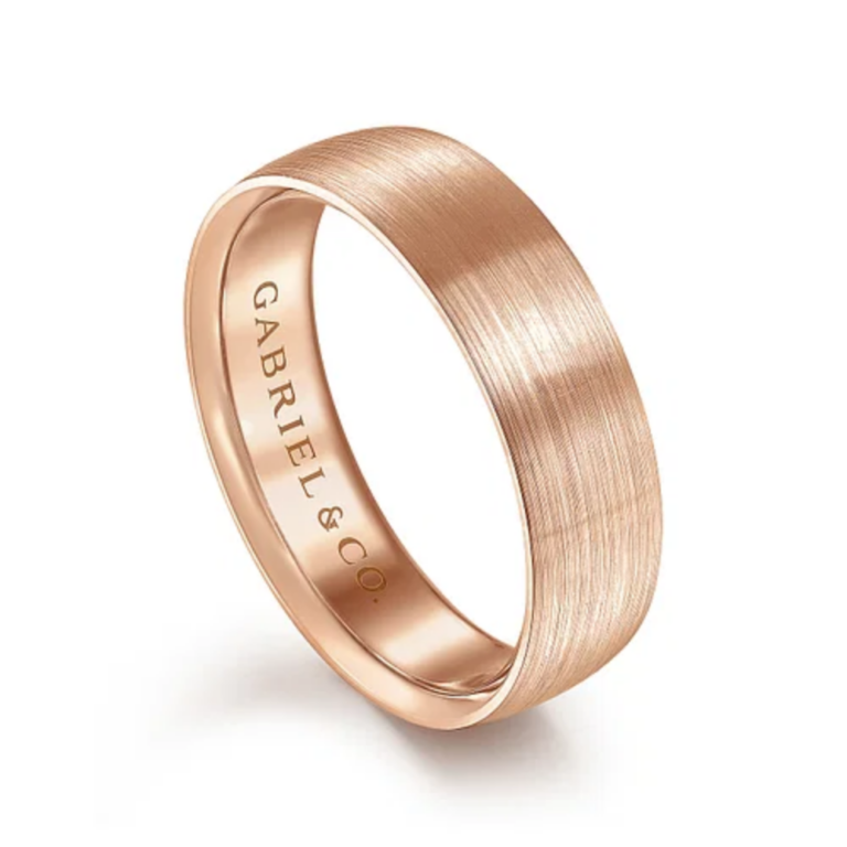 14K Gold 6mm – Satin Finish Men’s Wedding Band Gabriel 23