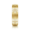 14K Gold 6mm – Satin Carved Station Men’s Wedding Band Gabriel 68