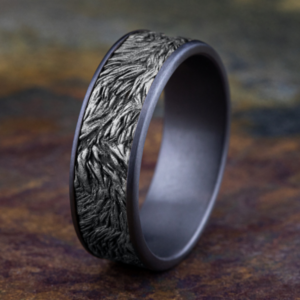 14K Gold and Tantalum 7.5mm – Lions Mane Men’s Wedding Band Ammara Stone 23