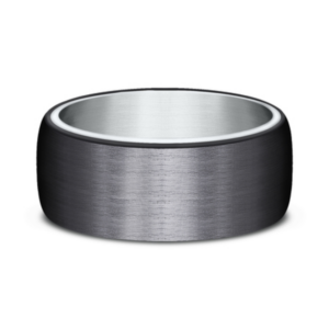 14K Gold and Black Titanium 8mm – Satin Men’s Wedding Band Benchmark 17