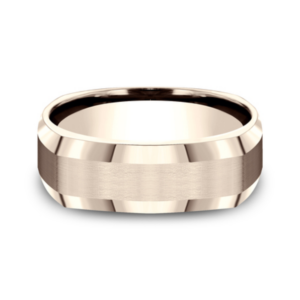 14K Gold 7mm – Four-Sided Satin Men’s Wedding Band Benchmark 34