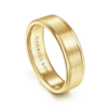 14K Gold 6mm – Satin Finish Polished Edges Men’s Wedding Band Gabriel 45
