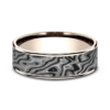 14K Gold and Tantalum 7.5mm – Mokume Men’s Wedding Band Ammara Stone 45