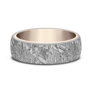 14K Gold and Tantalum 6.5mm – Meteorite Men’s Wedding Band Ammara Stone 31