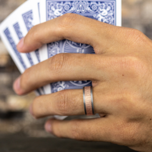 14K Gold and Tantalum 8mm – Wood Split Men’s Wedding Band Ammara Stone 48