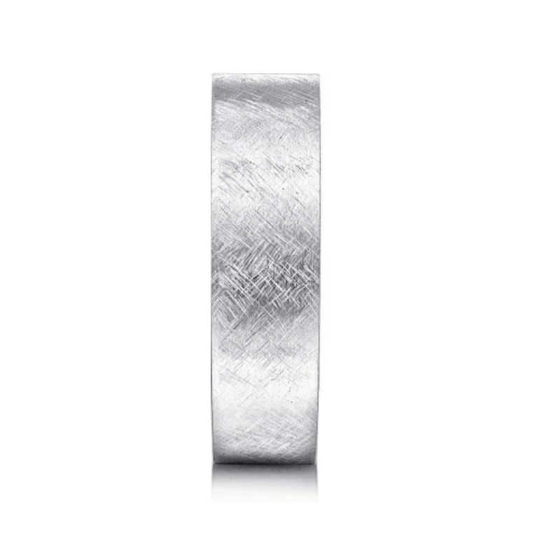 14K Gold 6mm – Crosshatch Brushed Finish Men’s Wedding Band Gabriel 43