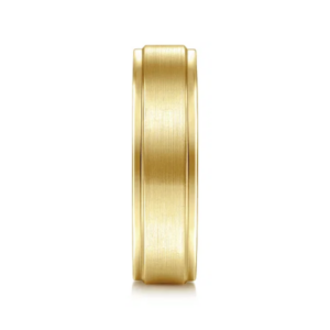 14K Gold 6mm – Satin Finish Beveled Edge Men’s Wedding Band Gabriel 51