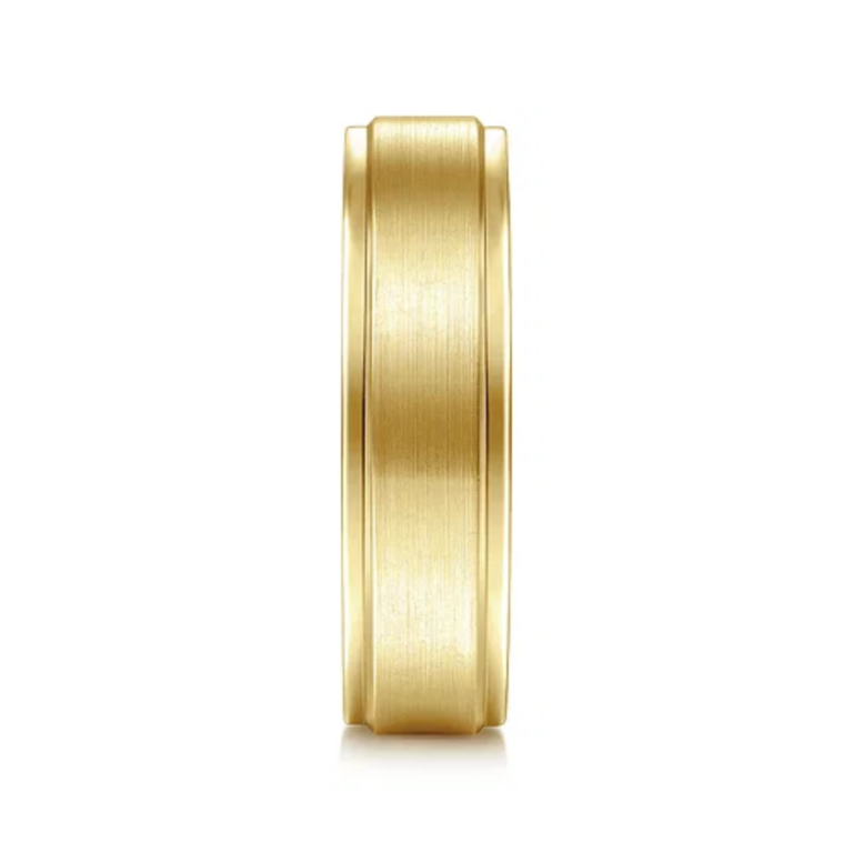 14K Gold 6mm – Brushed Beveled Edge Men’s Wedding Band Gabriel 51