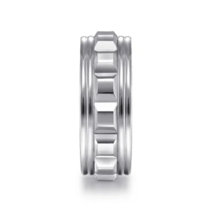 14K Two-Tone Gold 8mm – Grommet Inlay Men’s Wedding Band Gabriel 51