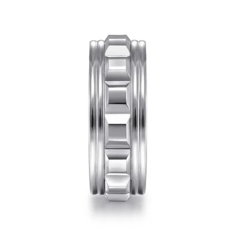 14K Two-Tone Gold 8mm – Grommet Inlay Men’s Wedding Band Gabriel 25