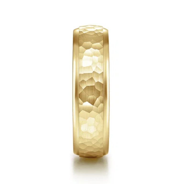 14K Gold 6mm – Hammered Finish Men’s Wedding Band Gabriel 17