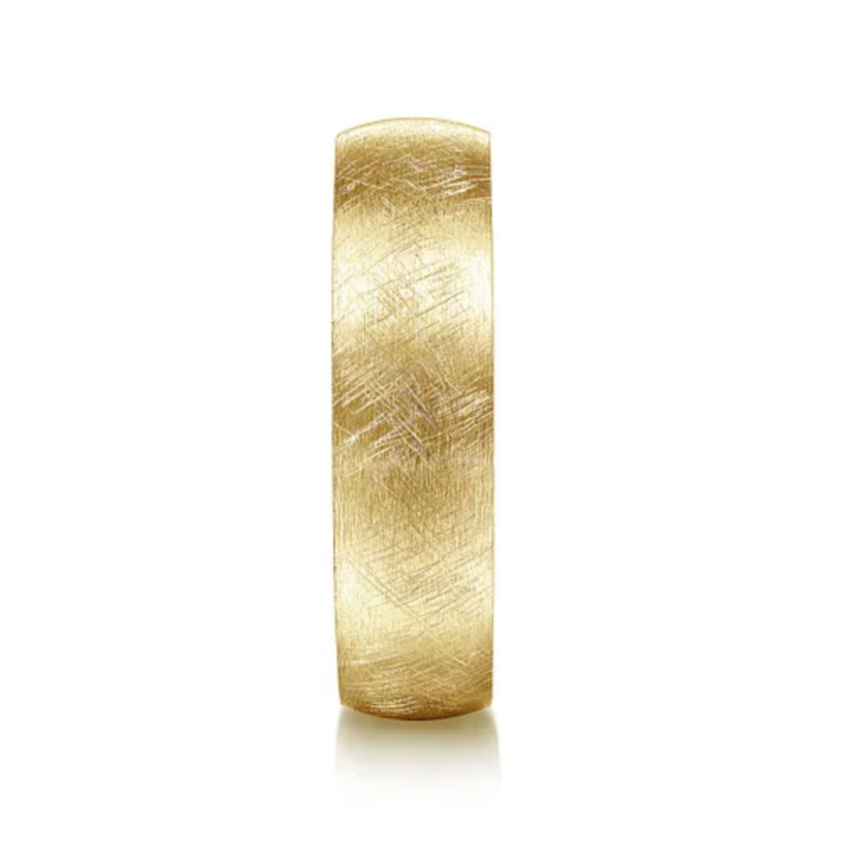 14K Gold 6mm – Diamond Brush Finish Men’s Wedding Band Gabriel 25