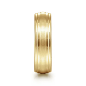 14K Gold 6mm – Satin Finish Grooved Men’s Wedding Band Gabriel 51