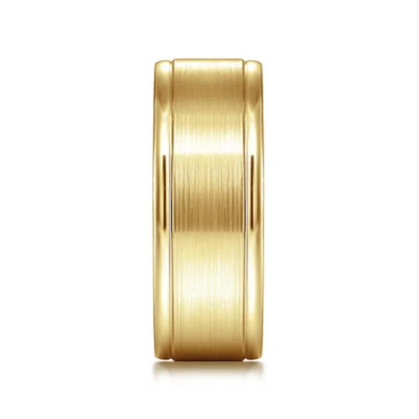 14K Gold 8mm - Satin Finish Men's Wedding Band - Image 8
