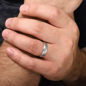 14K Gold 6mm – Brushed Diamond Cut Men’s Wedding Band Gabriel 26