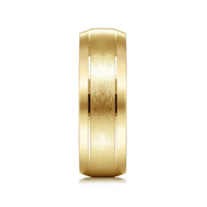 14K Gold 7mm – Horizontal Brush Grooved Men’s Wedding Band Gabriel 21