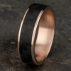 14K Gold and Carbon Fiber 6.5mm – Twilled Men’s Wedding Band Benchmark 36