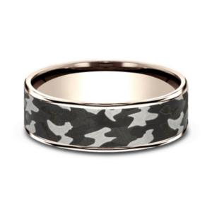 14K Gold and Tantalum 7.5mm – Camo Men’s Wedding Band Ammara Stone 21