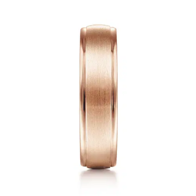 14K Gold 6mm – Satin Finish Polished Edges V2 Men’s Wedding Band Gabriel 25