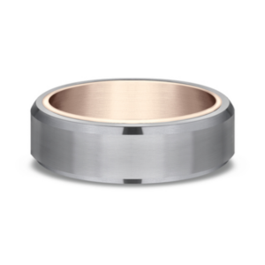 14K Gold and Tantalum 6.5mm – Sleeved Men’s Wedding Band Ammara Stone 21
