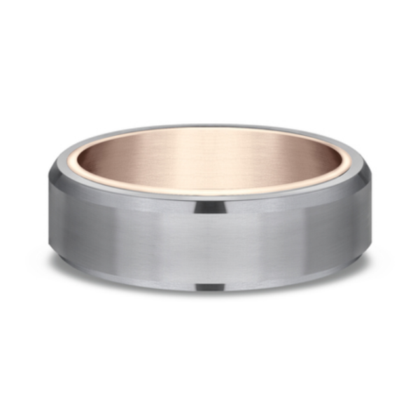 14K Gold and Tantalum 6.5mm - Sleeved Men's Wedding Band - Image 9