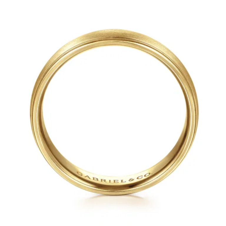14K Gold 6mm – Satin Finish Polished Edges V2 Men’s Wedding Band Gabriel 20