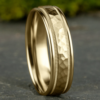 14K Gold 6.5mm – Hammer Milgrain Men’s Wedding Band Benchmark 36