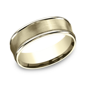 14K Gold 7.5mm - Satin Concave Men's Wedding Band