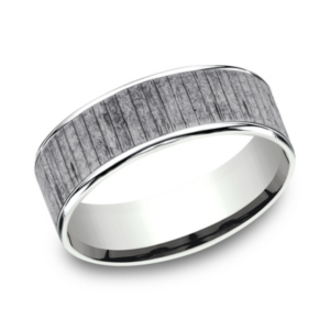 14K Gold and Tantalum 7.5mm - Wood Men's Wedding Band