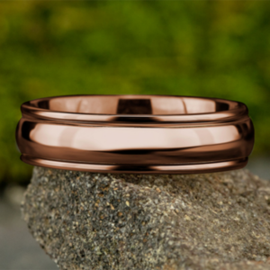 14K Gold 6.5mm – Rounded Polished Men’s Wedding Band Benchmark 18