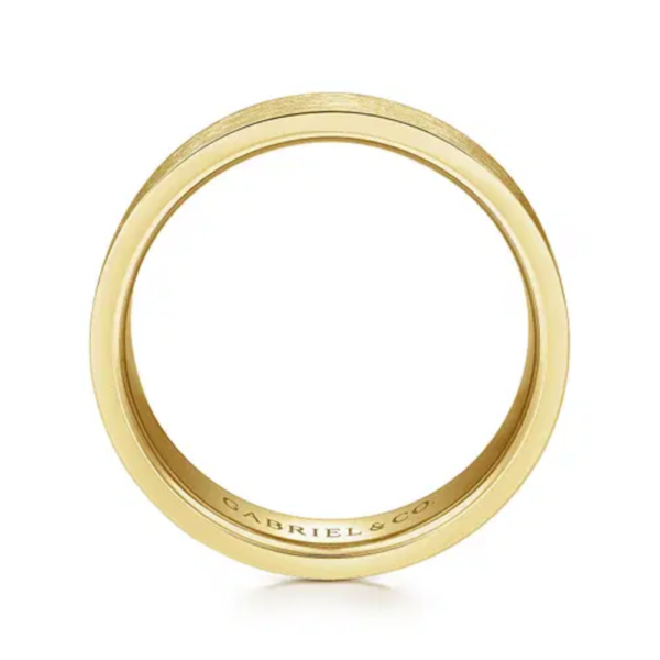 14K Gold 6mm - Crosshatch Brushed Finish Men's Wedding Band - Image 11