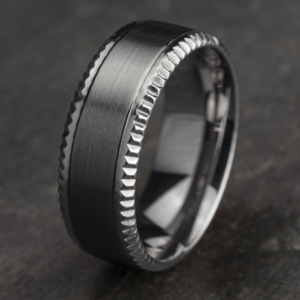 14K Gold and Tantalum 8mm – Coined Men’s Wedding Band Ammara Stone 30