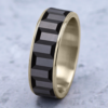 14K Gold and Tantalum 7.5mm – Gear Pattern Men’s Wedding Band Ammara Stone 48