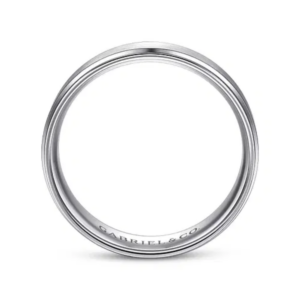 14K Gold 6mm – Satin Finish Beveled Edge Men’s Wedding Band Gabriel 46